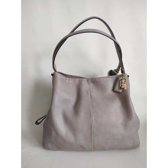 Coach Grey Pebbled Leather, 26224 Madison - Picture 1 of 15